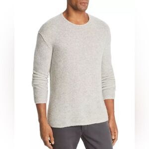 John Varvatos Tuck Cashmere & Silk Garter-Stitch Sweater Grey, NWT, Size XL